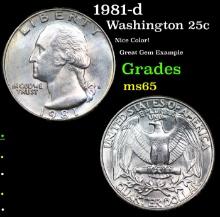 1981-d Washington Quarter 25c Grades GEM Unc