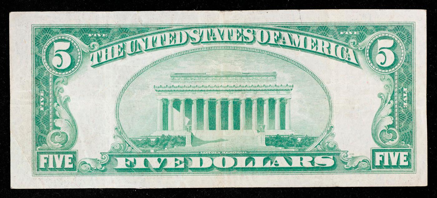 1934A $5 Blue Seal Silver Certificate Grades vf++