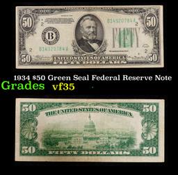 1934 $50 Green Seal Federal Reserve Note Grades vf++