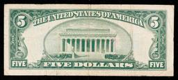 1934D $5 Blue Seal Silver Certificate Grades vf++