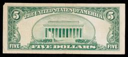 1953B $5 Red Seal United States Note Grades vf++