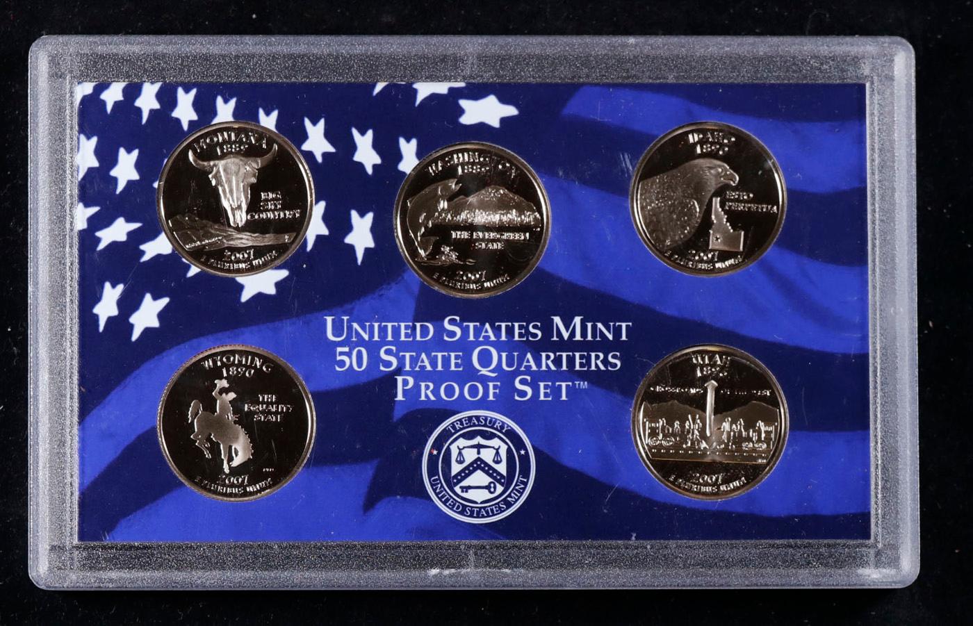 2007 United States Quarters Proof Set - 5 pc set No Outer Box
