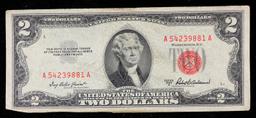 1953A $2 Red Seal United States Note Grades vf+
