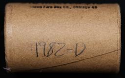 BU Shotgun Kennedy 50c roll, 1982-d 20 pcs Federal Reserve Bank of Minneapolis Wrapper $10