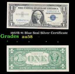 1957B $1 Blue Seal Silver Certificate Grades Choice AU/BU Slider