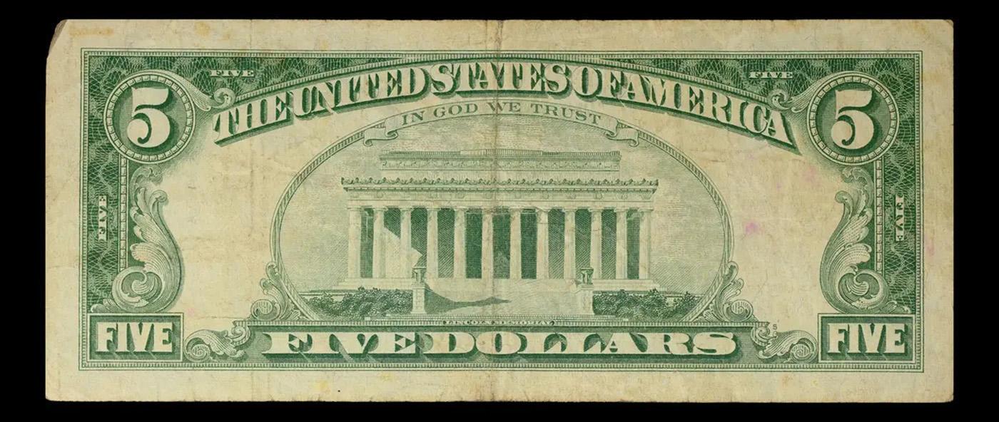 1963 $5 Red seal United States Note Grades vf++