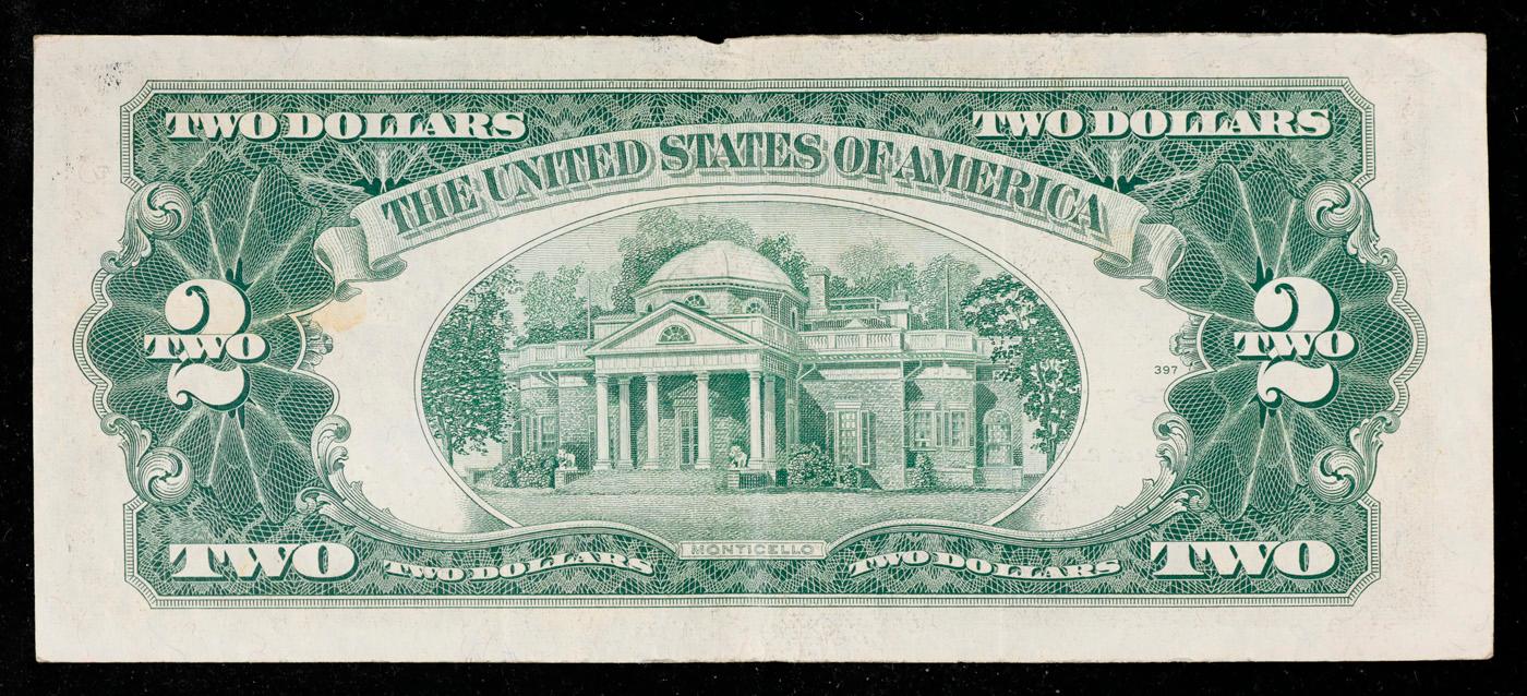 1953B $2 Red Seal United States Note Grades xf