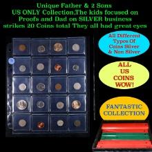 Unique Father & 2 Sons US ONLY Collection,The kids focused on Proofs and Dad on SILVER business stri