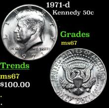 1971-d Kennedy Half Dollar 50c Grades GEM++ Unc