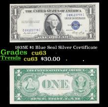 1935E $1 Blue Seal Silver Certificate Grades Select CU