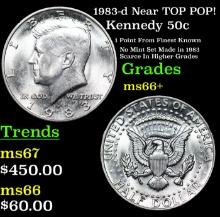 1983-d Kennedy Half Dollar Near TOP POP! 50c Grades GEM++ Unc