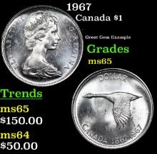 1967 Canada Dollar 1 Grades GEM Unc