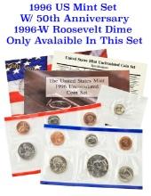 1996 United States Mint Set in Original Government Packaging, 11 Coins Inside!