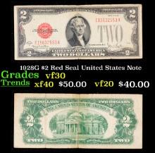 1928G $2 Red Seal United States Note Grades vf++