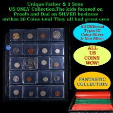 Unique Father & 2 Sons US ONLY Collection,The kids focused on Proofs and Dad on SILVER business stri