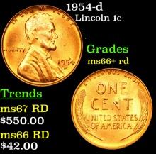 1954-d Lincoln Cent 1c Grades GEM++ RD