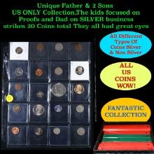 Unique Father & 2 Sons US ONLY Collection,The kids focused on Proofs and Dad on SILVER business stri