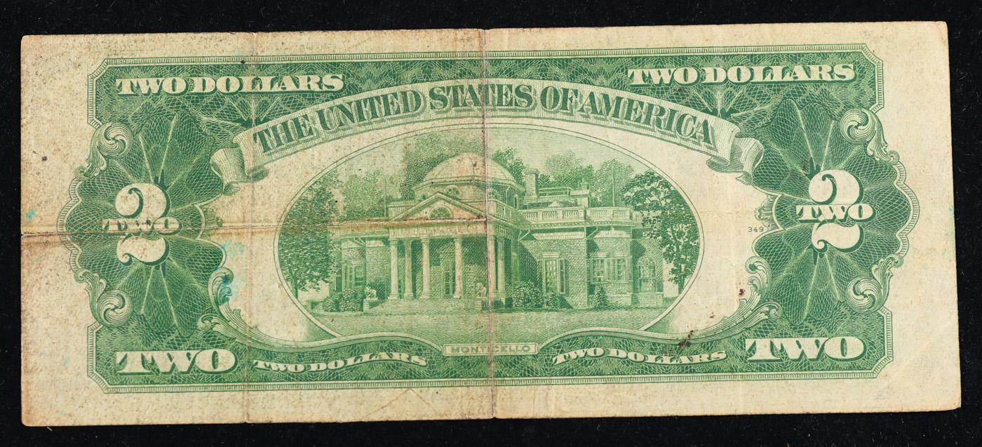 1928D $2 Red Seal United States Note Grades vf+