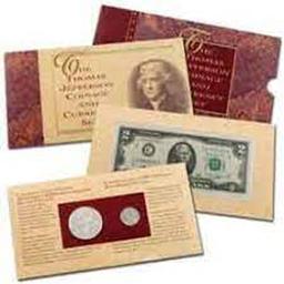 1993 Jefferson 250th Anniversary Coin & Currency Set (Box & COA