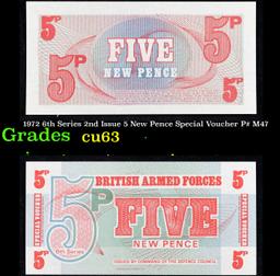 1972 6th Series 2nd Issue 5 New Pence Special Voucher P# M47 Grades Select CU