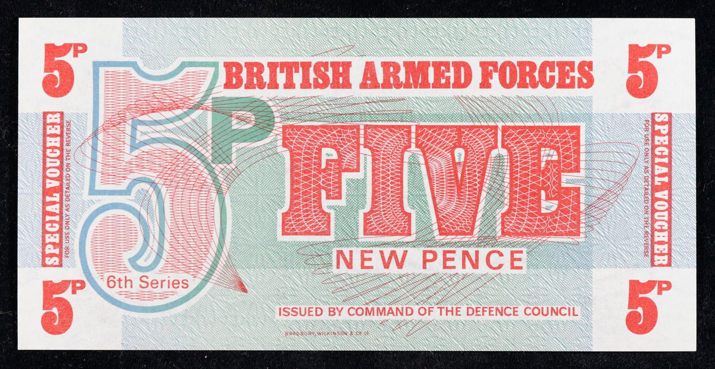 1972 6th Series 2nd Issue 5 New Pence Special Voucher P# M47 Grades Select CU