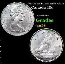 1966 Canada 10 Cents Silver KM# 61 Grades Choice AU/BU Slider
