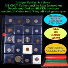 Unique Father & 2 Sons US ONLY Collection,The kids focused on Proofs and Dad on SILVER business stri