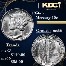 1936-p Mercury Dime 10c Grades GEM++ Unc