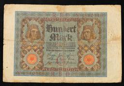 1920 Weimar Germany 100 Marks Banknote P# 69a Grades vf+