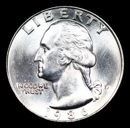 1986-d Washington Quarter 25c Grades GEM++ Unc