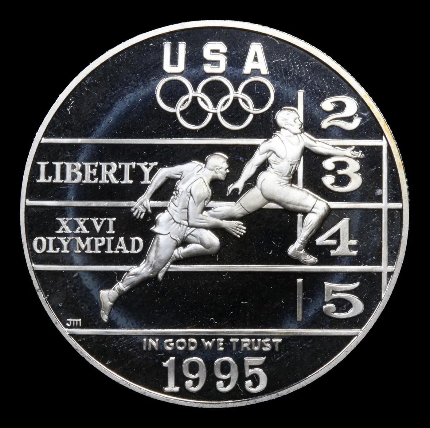 Proof 1995-P Olympics Track & Field Modern Commem Dollar 1 Grades GEM++ Proof Deep Cameo