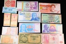 Lot of 25 Different Foreign Notes, A Variety of Countries, Dates, and Denominations!