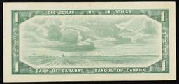 1973-1974 (1954 Modified Hair Issue) Canada $1 Banknote P# 75d, Sig. Lawson & Bouey Grades Choice AU