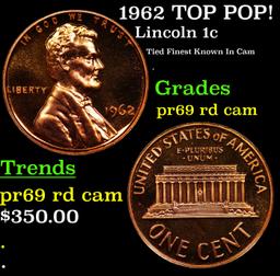 Proof 1962 Lincoln Cent TOP POP! 1c Graded pr69 rd cam BY SEGS