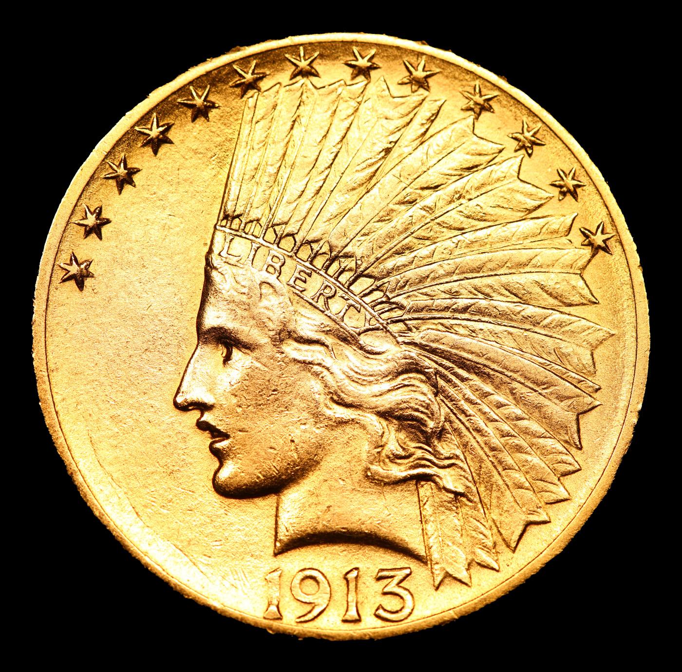 ***Auction Highlight*** 1913-s Gold Indian Eagle $10 Graded ms62 By SEGS (fc)