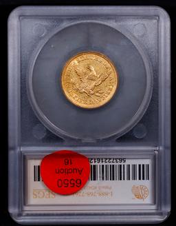 ***Auction Highlight*** 1856-c Gold Liberty Half Eagle Charlotte Near Top Pop! Winter-1 $5 Graded ms