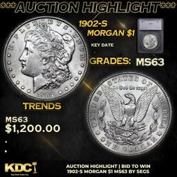 ***Auction Highlight*** 1902-s Morgan Dollar 1 Graded ms63 By SEGS (fc)