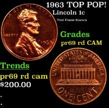 Proof 1963 Lincoln Cent TOP POP! 1c Graded pr69 rd CAM BY SEGS