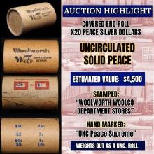 High Value! - Covered End Roll - Marked "Unc Peace Supreme" - Weight shows x20 Coins (FC)