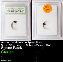 Authentic Meteorite Space Rock North West Africa, Sahara Desert Find Graded By INB