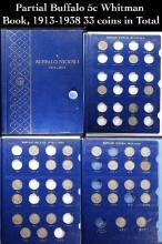 Partial Buffalo 5c Whitman Book, 1913-1938 33 coins in Total
