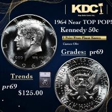 Proof 1964 Kennedy Half Dollar Near TOP POP! 50c Graded pr69 CAM BY SEGS