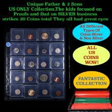 Unique Father & 2 Sons US ONLY Collection,The kids focused on Proofs and Dad on SILVER business stri