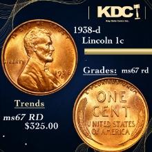 1938-d Lincoln Cent 1c Grades GEM++ Unc RD