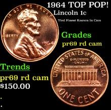 Proof 1964 Lincoln Cent TOP POP! 1c Graded pr69 rd cam BY SEGS