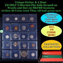 Unique Father & 2 Sons US ONLY Collection,The kids focused on Proofs and Dad on SILVER business stri