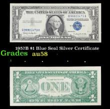 1957B $1 Blue Seal Silver Certificate Grades Choice AU/BU Slider