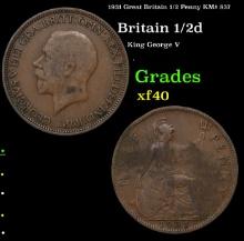 1931 Great Britain 1/2 Penny KM# 837 Grades xf