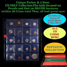 Unique Father & 2 Sons US ONLY Collection,The kids focused on Proofs and Dad on SILVER business stri