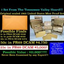 ***Auction Highlight*** Original sealed 1962 United States Mint Proof Set Tennessee Valley Hoard (Fc